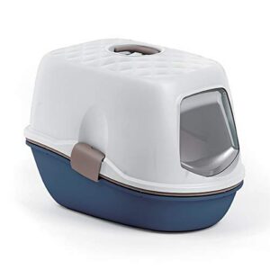 Zolux Maison de Toilette avec Tamis 59 x 39 x 42 cm - Bleu Marine - pour Chat