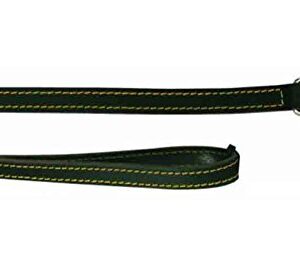 Zolux - Laisse Courte Noire en Cuir piqué Simple Long. 60 cm x larg 2 cm