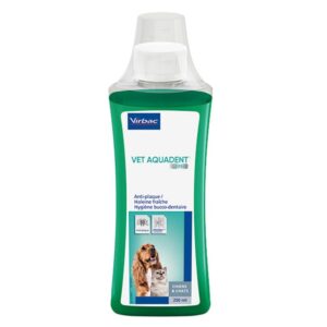 Virbac Vet Aquadent Fresh 250 ml - Solución - Control de la placa y aliento fresco - Menta -