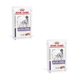 Royal Canin Veterinary Mature Consult Mousse | Pack Double | 2 x 12 x 85 g | Nourriture Humide pour Chiens | Peut Aider à Maintenir Le Bien-être des Chiens âgés | Mousse en sachets fraîcheur
