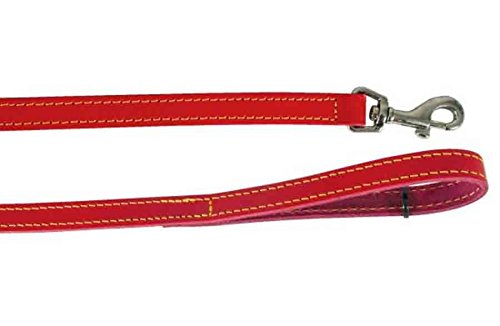 Zolux - Laisse Rouge en Cuir piqué Simple Long.1 m X larg 1,2 cm