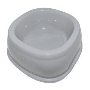 Stefanplast - Ecuelle carrée 600 ML, Gris en Plastique, pour Chat et Chien
