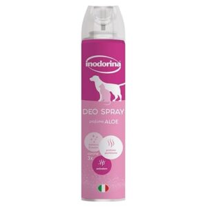 Inodorina Déodorant pour Chiens au Parfum d'aloès (300 ML) - Action rafraîchissante et assainissante - Neutralise Les Mauvaises odeurs et protège Le Pelage - Idéal après Le toilettage