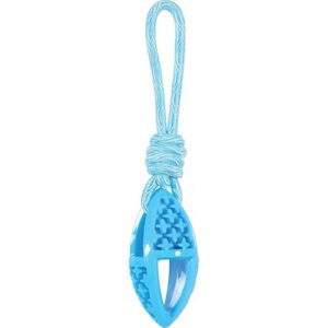 Zolux - Jouet pour Chien Ovale en TPR et Corde de Couleur Bleu Samba.