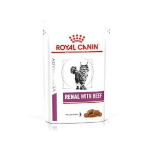 Royal Canin Veterinary Renal Beef — 12 x 85 g — Aliment complet diététique pour chats adultes