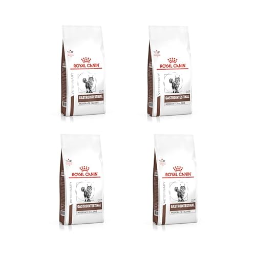Royal Canin Veterinary Gastrointestinal Moderate Calorie | Pack de 4 | 4 x 400 g | Nourriture sèche pour Chats | Peut Aider en Cas de Troubles Gastro-intestinaux chez Les Chats
