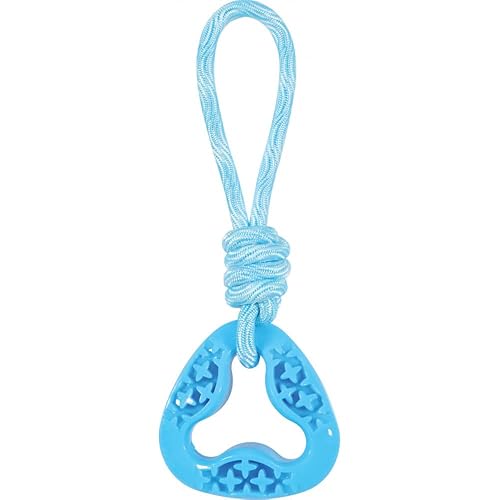Zolux - Jouet pour Chien Triangle en TPR et Corde de Couleur Bleu, Samba