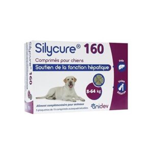 ANIDEV - Silycure 160 MG - Apport Silybine - Complément Alimentaire pour Chien Et Chat - Boite De 5x15 CPS
