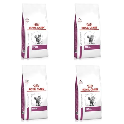 Royal Canin Veterinary Renal | Lot de 4 | 4 x 400 g | Aliment Complet diététique pour Chats Adultes | pour Le Soutien en Cas de problèmes rénaux | avec Faible teneur en phosphore