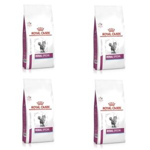 Royal Canin Veterinary Renal Special Feline | Pack de 4 | 4 x 400 g | Aliment Complet diététique pour Chats Adultes | Peut Aider à Soutenir Les Fonctions rénales