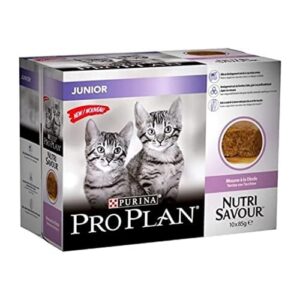 PURINA PRO PLAN — Junior NutriSavour — Mousse — Dinde — Chaton — Sachets Fraîcheurs de 85g — Boîte