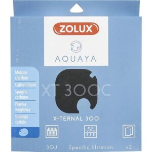 Zolux - Filtre pour Pompe x-ternal 300, Filtre XT 300 C Mousse Charbon x 2. pour Aquarium. - ZO-330248