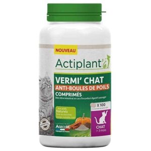 Essentiel Actiplant' - Comprimés Vermi' Chat Anti Boules de Poils pour Chat - x100