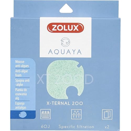 Zolux - Filtre pour Pompe x-ternal 200, Filtre XT 200 D Mousse Anti-algues x2. pour Aquarium. - ZO-330245