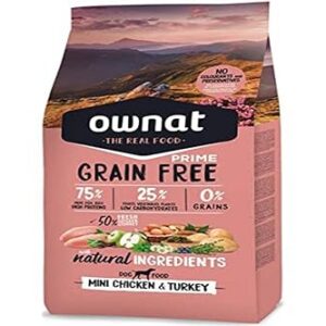 Ownat Croquettes Prime sans Céréales Mini Chicken/Turkey 1unité de 3kg