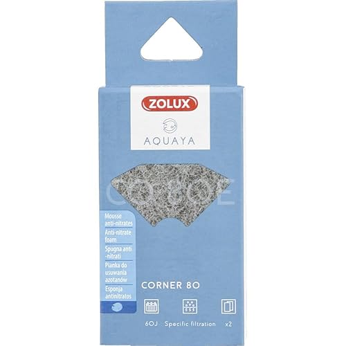 Zolux - Filtre pour Pompe Corner 80, Filtre CO 80 E Mousse Anti-nitrates x 2. pour Aquarium. - ZO-330224