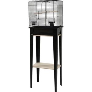 Zolux - Cage et Meuble Chic LOFT. Taille S. 38 x 24,5 x Hauteur 113cm. Couleur Noir. - ZO-104180NOI