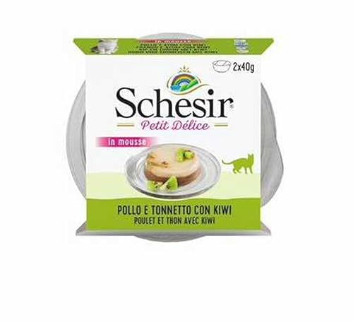 Mousses Petits Délices Schesir pour Chat - 2 boites x 40G