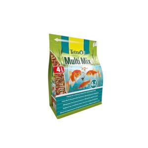 Tetra Pond Multi Mix – Alimentation Quotidienne pour Différentes Espèces de Poissons de Bassin - Mélange Complet d'Aliments : Flocon, Stick, Wafer, Gammarus - Favorise Vitalité et Energie - 4 L