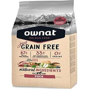 Ownat Nourriture pour Chiens Viande de Canard sans céréales (3 kg) Chiens avec ingrédients naturels sans conservateurs ni colorants, Nourriture Riche en protéines.