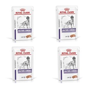 ROYAL CANIN Expert Mature Consult Mousse | Pack de 4 | 4 x 12 x 85 g | Nourriture Humide pour Chiens | Peut Aider à Maintenir Le Bien-être des Chiens âgés | Mousse en Sachet fraîcheur
