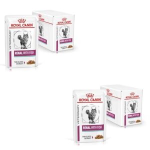 Royal Canin Veterinary Renal Fish — Pack Double — 2 x 12 x 85 g — Aliment Complet diététique pour