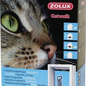 Alternative view of Zolux Chatière 4 Positions Magnétique pour Chat Blanc