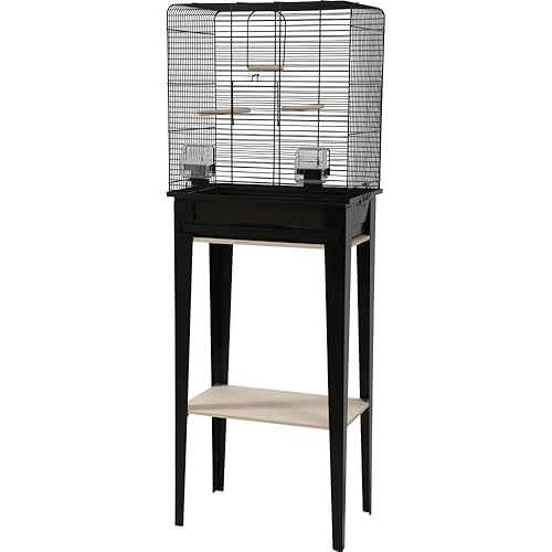 Zolux - Cage et Meuble Chic LOFT. Taille M. 44 x 28 x Hauteur 124 cm. Couleur Noir. - ZO-104181NOI