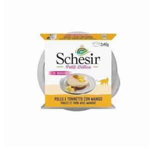 Schesir Mousses Petits Délices pour Chat - 2 boites x 40G