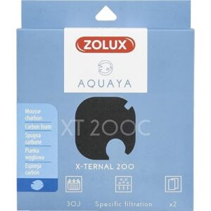 Zolux - Filtre pour Pompe x-ternal 200, Filtre XT 200 C Mousse Charbon x2. pour Aquarium. - ZO-330243