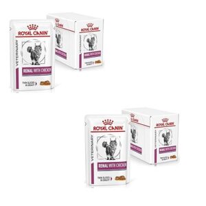 Royal Canin Veterinary Renal Chicken — Pack Double — 2 x 12 x 85 g — Aliment Complet diététique