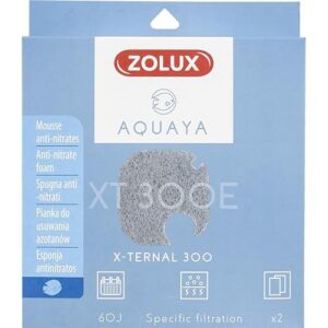Zolux - Filtre pour Pompe x-ternal 300, Filtre XT 300 E Mousse Anti-nitrates x 2. pour Aquarium. - ZO-330249
