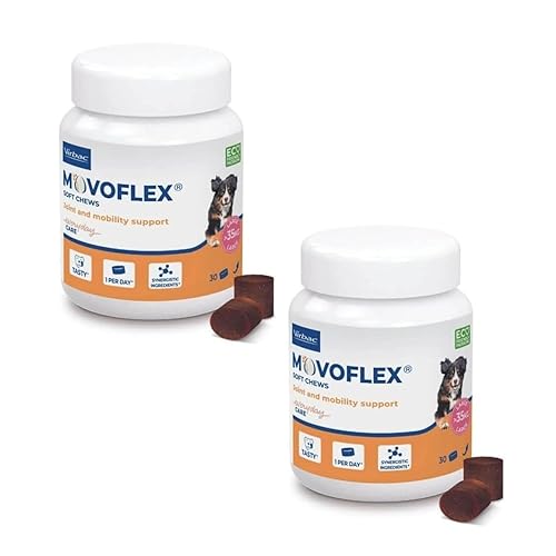 Virbac Movoflex Soft Chews | Pack Double | 2 x 30 pièces | pour Chiens de Plus de 35 kg | Complément Alimentaire pour Le Soutien de la santé articulaire | pour Le Maintien des Structures articulaires