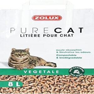 Zolux Litière pour Chat Pure Cat végétale Bois compressé Non traité 8 L Haute Absorption,