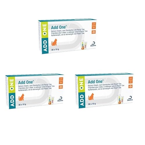 Porus Add One | Saveur Crème de Saumon | Pack de 3 | 3 x 30 x 10 g | Complément Alimentaire pour Chats | Délicieuse friandise pour mélanger One