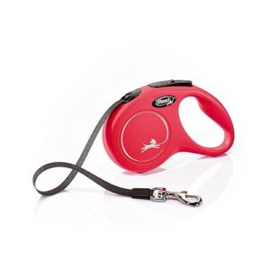 FLEXI New Classic Laisse avec Sangle pour Chien Rouge 5 m Taille S