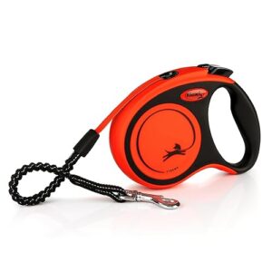 Flexi, Laisse Modèle Xtreme, Sangle particulièrement résistante, Système de Guidage perfectionné, Made in Germany, Orange, S 15kg Max- 5m
