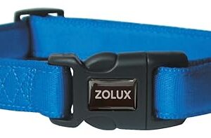 Zolux Cushion Collier Nylon Réglable pour Chien Coloris Bleu Largeur 20 mm Tour de Cou 36 cm à 52 cm