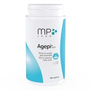 MP Labo Agepi® Omega 3 - 180 Capsules pour Chien et Chat - Riche en Acides Gras Essentiels