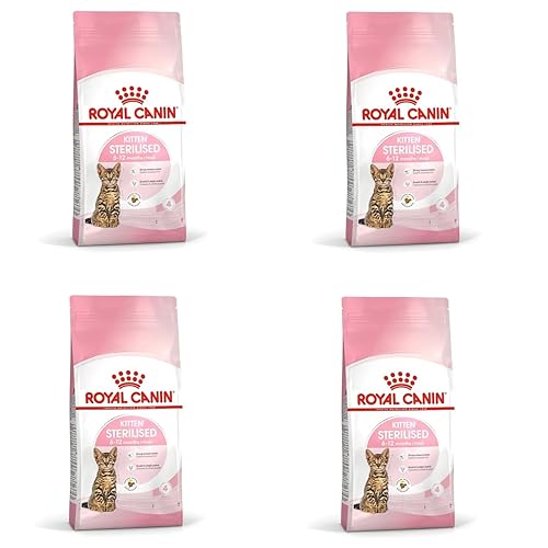 Royal Canin Kitten Sterilised | Pack de 4 | 4 x 400 g | Aliment Complet pour Chats | Spécialement conçu pour Les Chats castrés en Pleine Croissance, de 6 à 12 Mois