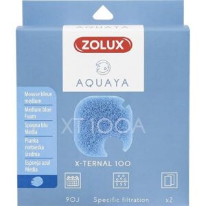 Zolux ZO-330237 Filtre pour Pompe x-terna 100 A Mousse Bleu Moyen x2 pour Aquarium