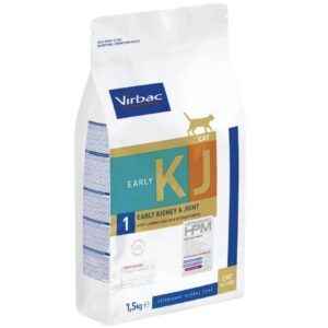 Virbac HPM Feline Early Kidney & Joint KJ1 1,5 kg pour chats, Nourriture thérapeutique, 1500 grammes