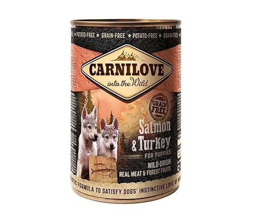 CARNILOVE CANINE PUPPY SALMON PAVO CAJA 6X400GR