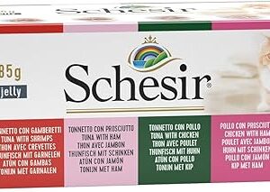 Schesir Natural Nourriture Humide pour Chat avec ingrédients 100% naturels à Base de Thon, Filet de bœuf, Filet de Poulet, Petits anchois et Riz en Multipack ou en Tant Que variété individuelle (6