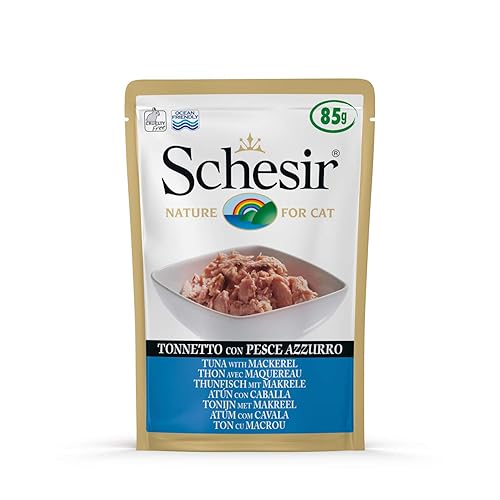 Schesir Cat Jelly Thon au maquereau Nourriture Humide pour Chat en gelée 20 sachets x 85 g