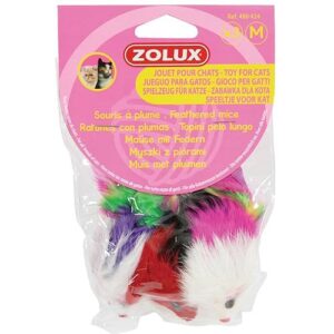 Zolux Set de 3 Jouets Souris à Plumes pour Chat