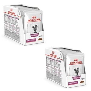 Royal Canin Veterinary Renal Beef — Pack Double — 2 x 12 x 85 g — Aliment Complet diététique pour