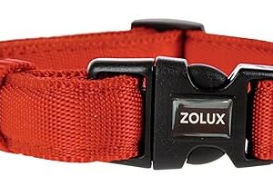Zolux Cushion Collier Nylon Réglable pour Chien Coloris Rouge Largeur 25 mm Tour de Cou 43 cm à 64 cm