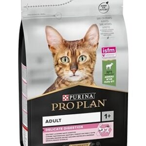 PURINA PRO PLAN | Adult DELICATE DIGESTION | Aliment Complet pour Chat Adulte | Favorise un système digestif sain | Croquettes | A l'Agneau | Sac | Lot de 4 x 3 Kg
