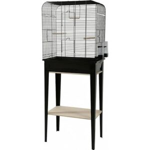 Zolux - Cage et Meuble Chic LOFT. Taille L. 53.5 x 33 x Hauteur 134 cm. Couleur Noir. - ZO-104182NOI
